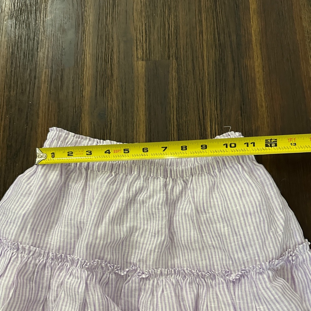 Hill House The Paz Skirt Lilac Stripe Purple Tiered Elastic Waist Size Small - Picture 6 of 9